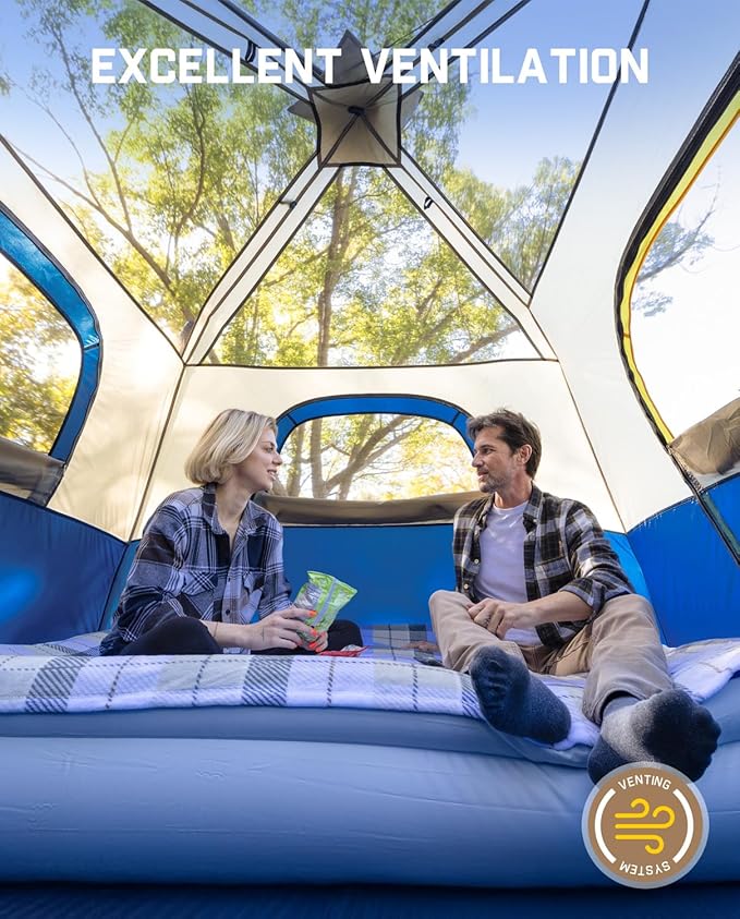 Camping Tent 4/6/8/10 Person Instant Cabin Tent Setup in 60 Seconds with Rainfly